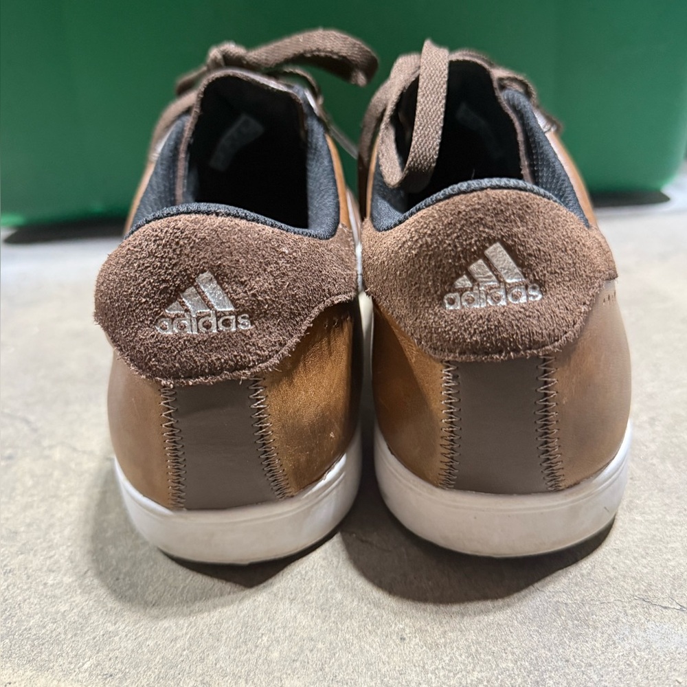 Adidas Adicross Leather Spikeless Golf Shoes Brown/White Men's Size 13 - Picture 6 of 16